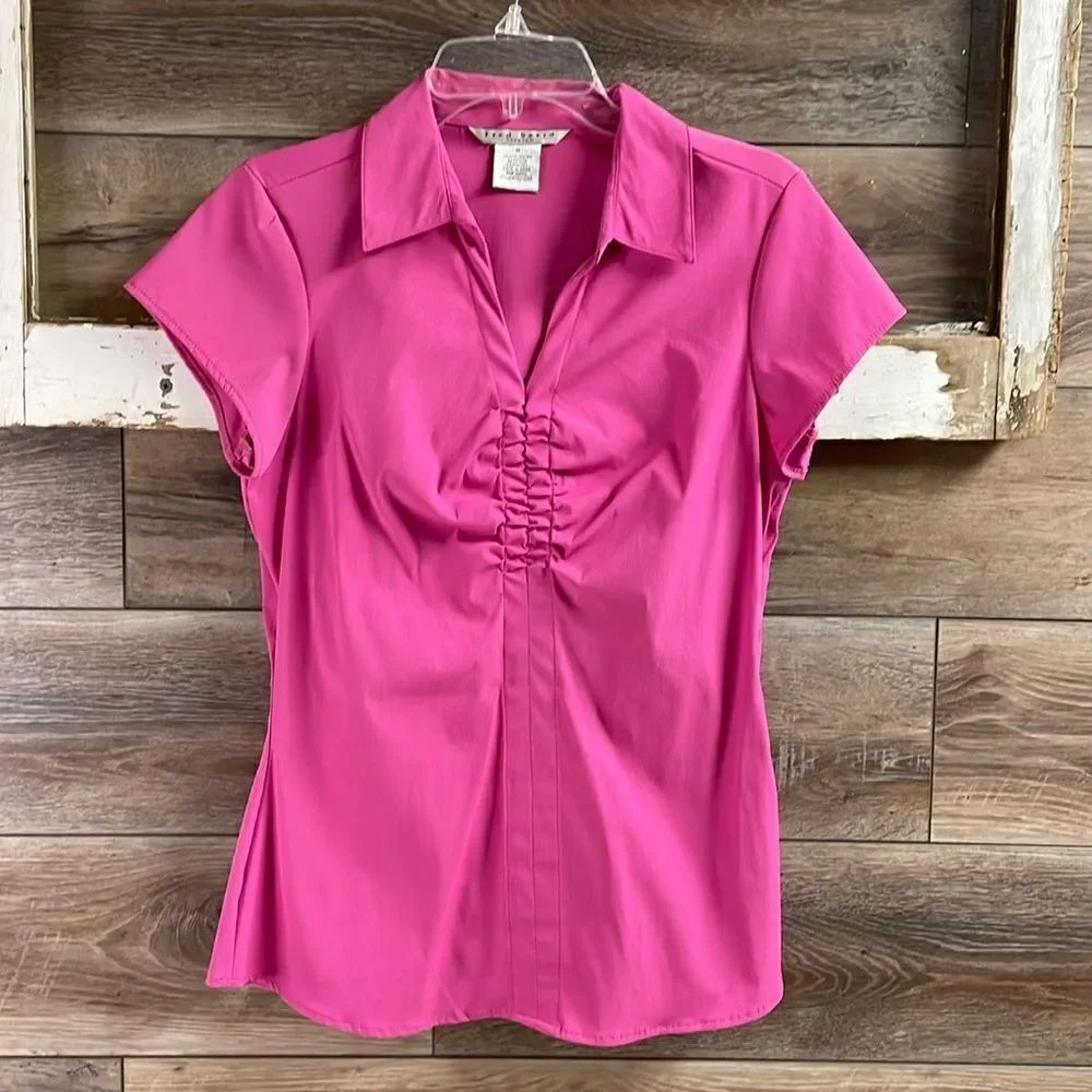 Fred David Stretch Top, Ladies Size Medium, Pink